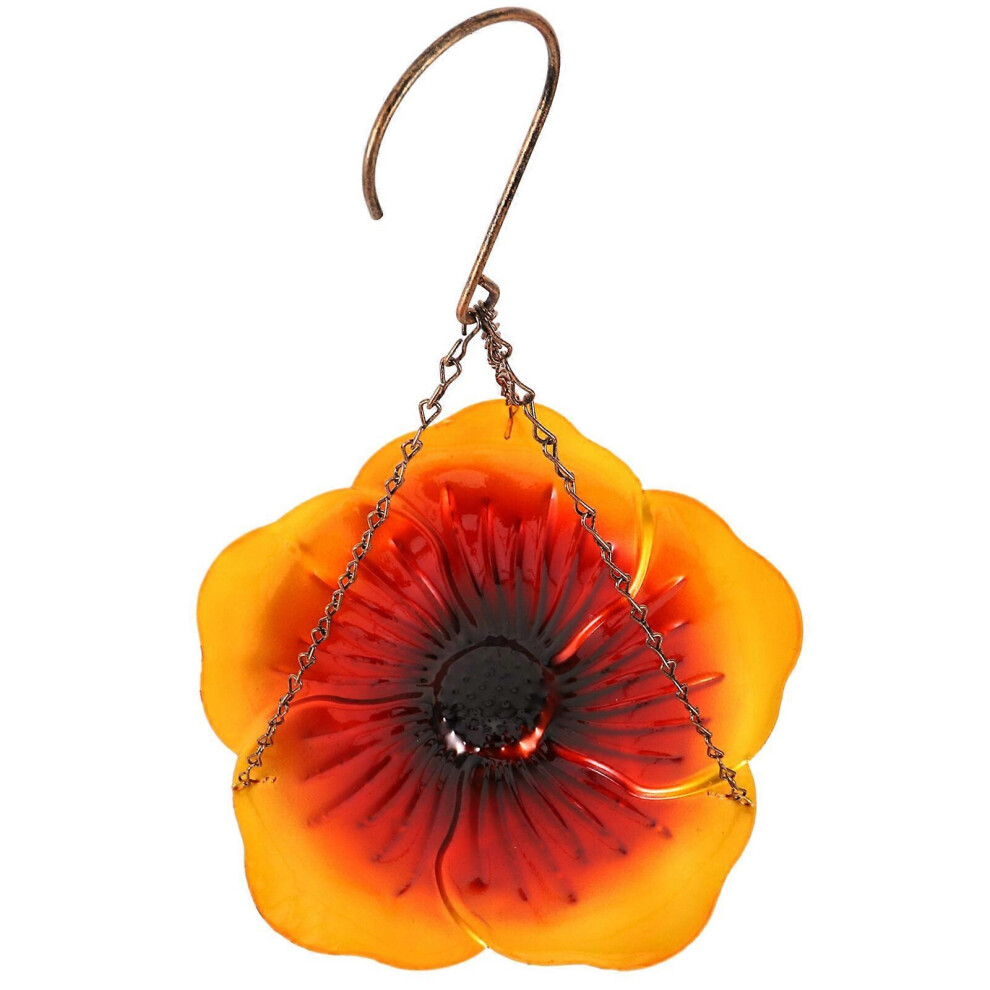 Kricely (As Show, One Size) Pigeon Hanging Bird Feeder Flower Shape Garden Bird Food Container Portable Hanging Bird Feeder