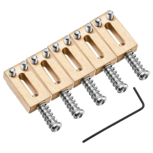 6 Set Brugzadels voor Massief Messing Elektrische Gitaar Code String Pull (Zilver)