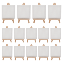 14Pcs Mini Canvas and Easel Brush Set, Inch, Pre-Stretched Canvas, Painting Kit, Kids