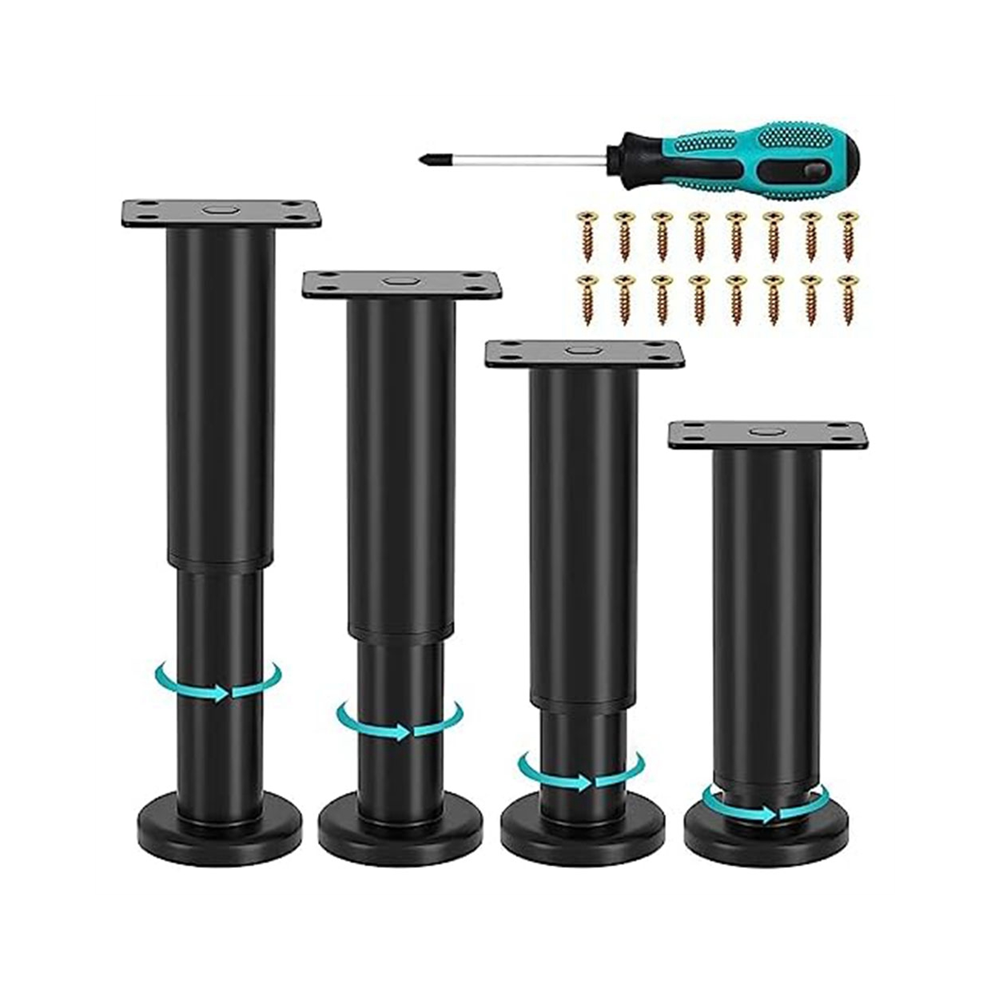 4Pcs Upgraded Metal Adjustable Furniture Legs 4.72-7.08 Inch,Replacement For Bed Sofa Cabinet Couch Dresser Table B 4853480252799