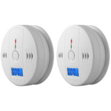 2 Pack Smoke Detector And Carbon Monoxide Detector Alarm with Lcd Display A