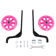 Fietstrainingswielen voor kinderfiets Verstelbare stabilisator, geschikt voor 12 14 16 18 20 inch kinderfiets - roze