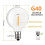 20 Pcs G40 LED Replacement Light Bulbs E12 Screw Base Shatterproof Globe for Solar String Lights Warm 4