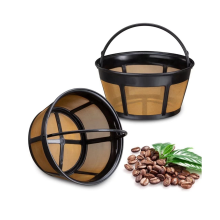 Reusable Coffee Filter, Basket Filters 8-12 Cup Replacement Filter with Stainless Steel Mesh Bottom