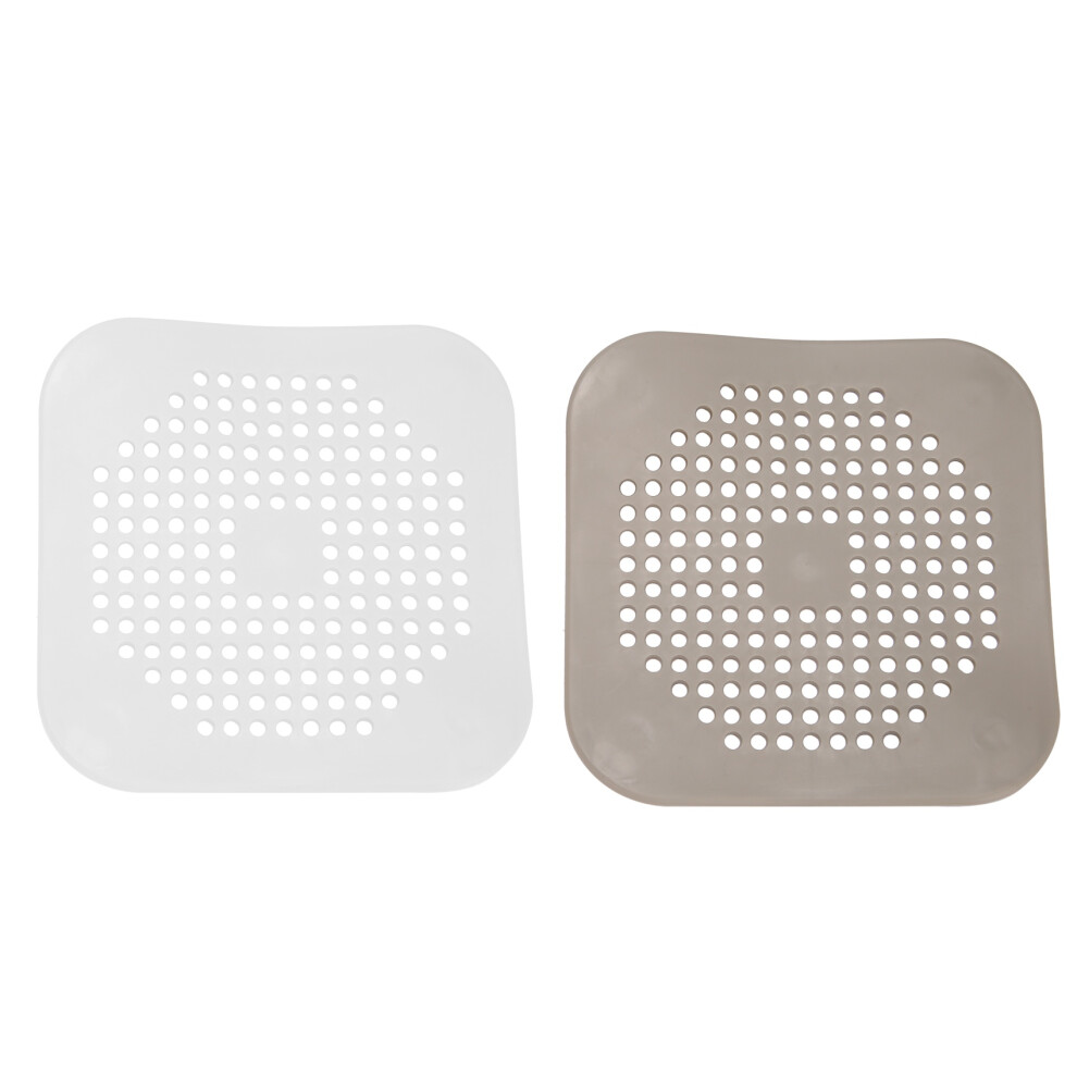 Square Drain Cover for Shower Hair Catcher Flat Silicone Plug Bathroom and Kitchen Filter Protection Strainer Stopper with Suction Cups