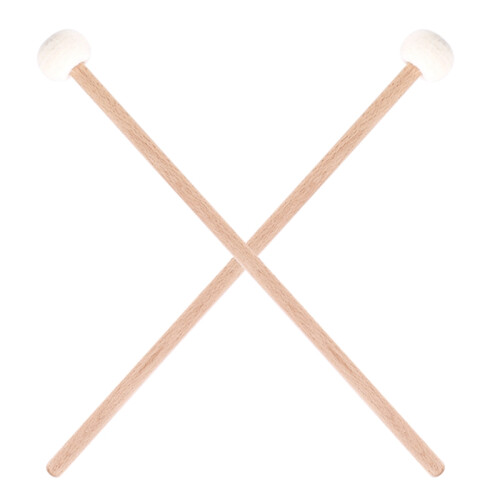 2 Τεμάχια Διπλό Τύμπανο Cymbal Gong Mallet Μαλακό σφυρί Μπαστούνια Μάλλες Ράβδοι Felt 385mm 1