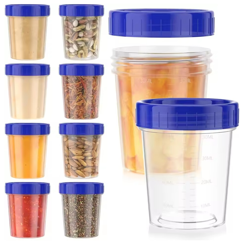 10 packs 4oz Salad Dressing Container with Lids Leakproof Screw Reusable Stackable Plastic Dip Sauce Containers-image-OPC-PG76SJZ-NEW