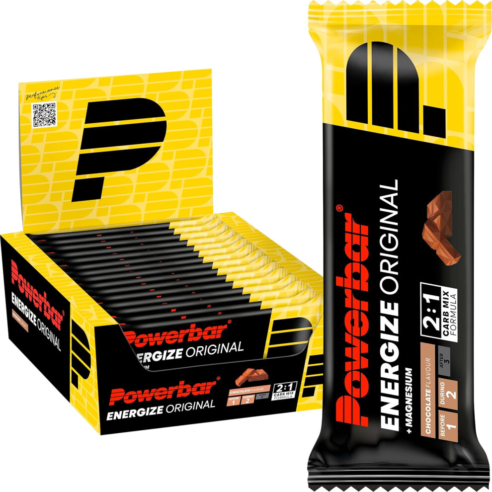 Powerbar - Energize Original - Chocolate - 15X55g - High Carb Energy Bar - Magnesium&Sodium
