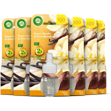 Air Wick Plug in Diffuser Refill, White Vanilla Bean, Pack 6 x 19ml, Long Lasting Fragrance, Lasts up to 600 days, Packaging may vary