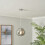 Litecraft Ceiling Pendant Smoked Dimpled Glass 1 Light - Chrome 2