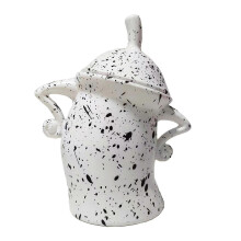 (White) Canister With Attitude, Large Ceramics Jar With Lid, Cute Creative Food Storage Jar With Airtight For Coffee, Tea, Sugar, And Spices