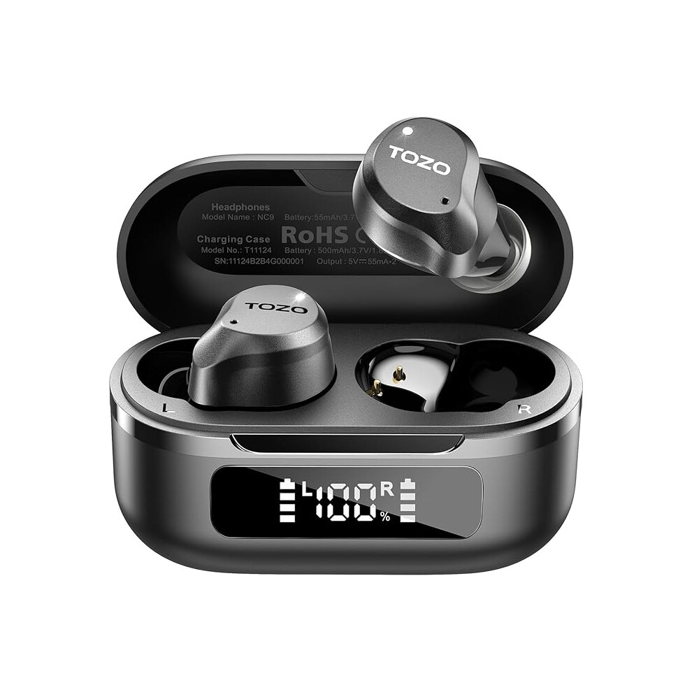 Tozo Hybrid Active Noise Cancelling Earbuds, 45Db Anc Wireless Earbuds, 6-Mic Enc For Clear Calls, Deep Bass, 59H Black 000542365254
