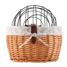Kat Hond Fiets Voor Stuur Mand Huisdieren Stoel Handgeweven Riet Racefiets Huisdier