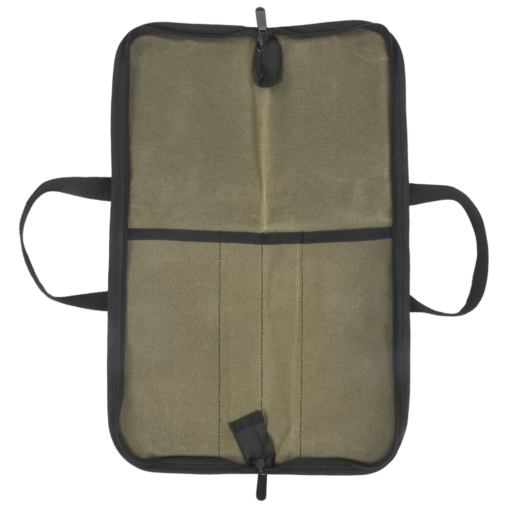 Bolsa Para Cuchillos (4 Ranuras), Estuche De Chef De Lona Encerada, Bolsa De Transporte Para Almacenamiento Para Hombres Y Mujeres, Color Verde-image