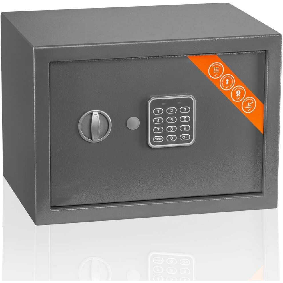 (Family (25x35x25cm)) Family Electronic Safe - 25x35x25cm Home Safety Box with Digital Keypad Lock LED Screen and Removable Shelf - Code Safe for Laptop, A4 Paper