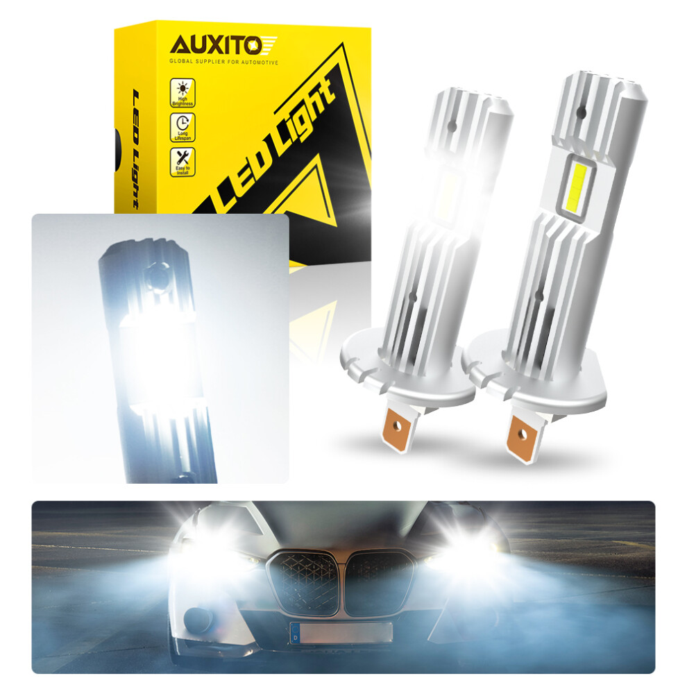 (6500K H1) 2Pcs Canbus Led Bulb H1 Led Head Mini Size Design Wireless Fanless For Car Led Lamp Csp Chips 12000Lm White/Light 6935462401642