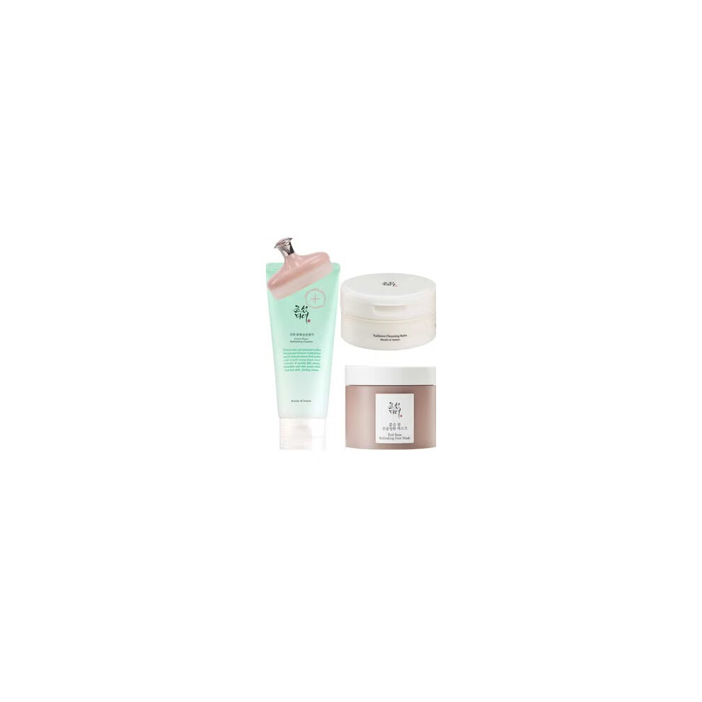 Beauty of Joseon Daily Cleansing Trio | Nourishing Cleansing Balm, Purifying Green Plum Cleansing Foam & Detoxifying Red Bean Pore Mask - 340ml