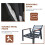 (4 Recliner) 4 Seater Aluminum Patio Firepit Table Dining Set 4