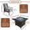 (4 Recliner) 4 Seater Aluminum Patio Firepit Table Dining Set 5