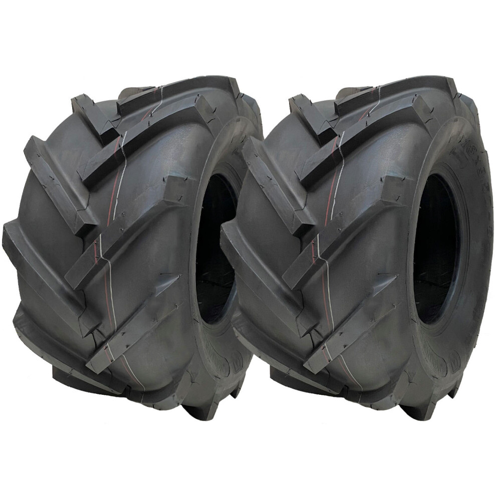 18X9.50-8 Open Centre Tyres Cleated Rotovator Industrial Wanda P328 (Set Of 2) 5060462560370
