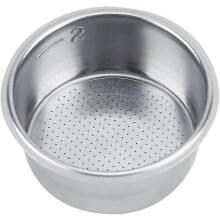 Coffee Filter Basket Silver Stainless Steel Strainer, 2 Cups 51mm Non Pressurized Strainer (D-583-A)