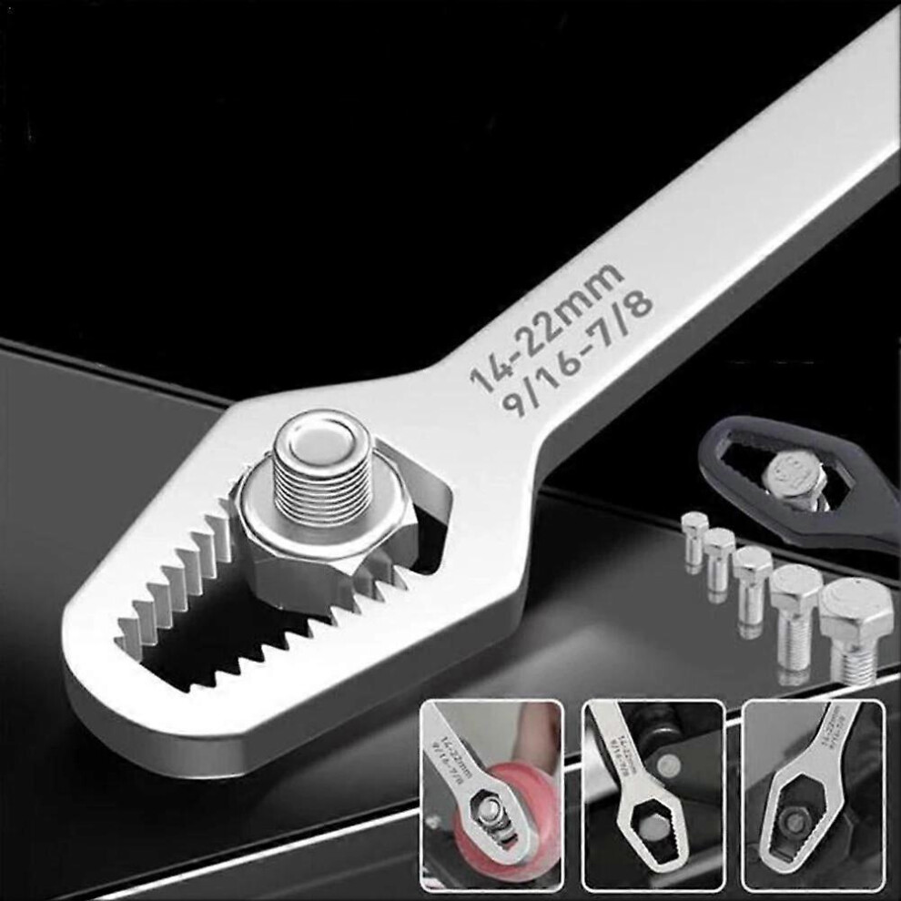 (Thick style, Black) 8-22mm Universal Torx Wrench Self-tightening Adjustable Glasses Wrench Board Double-head Torx Spanner Hand Tools for Factory-image-OPC-PG76ZVD-NEW