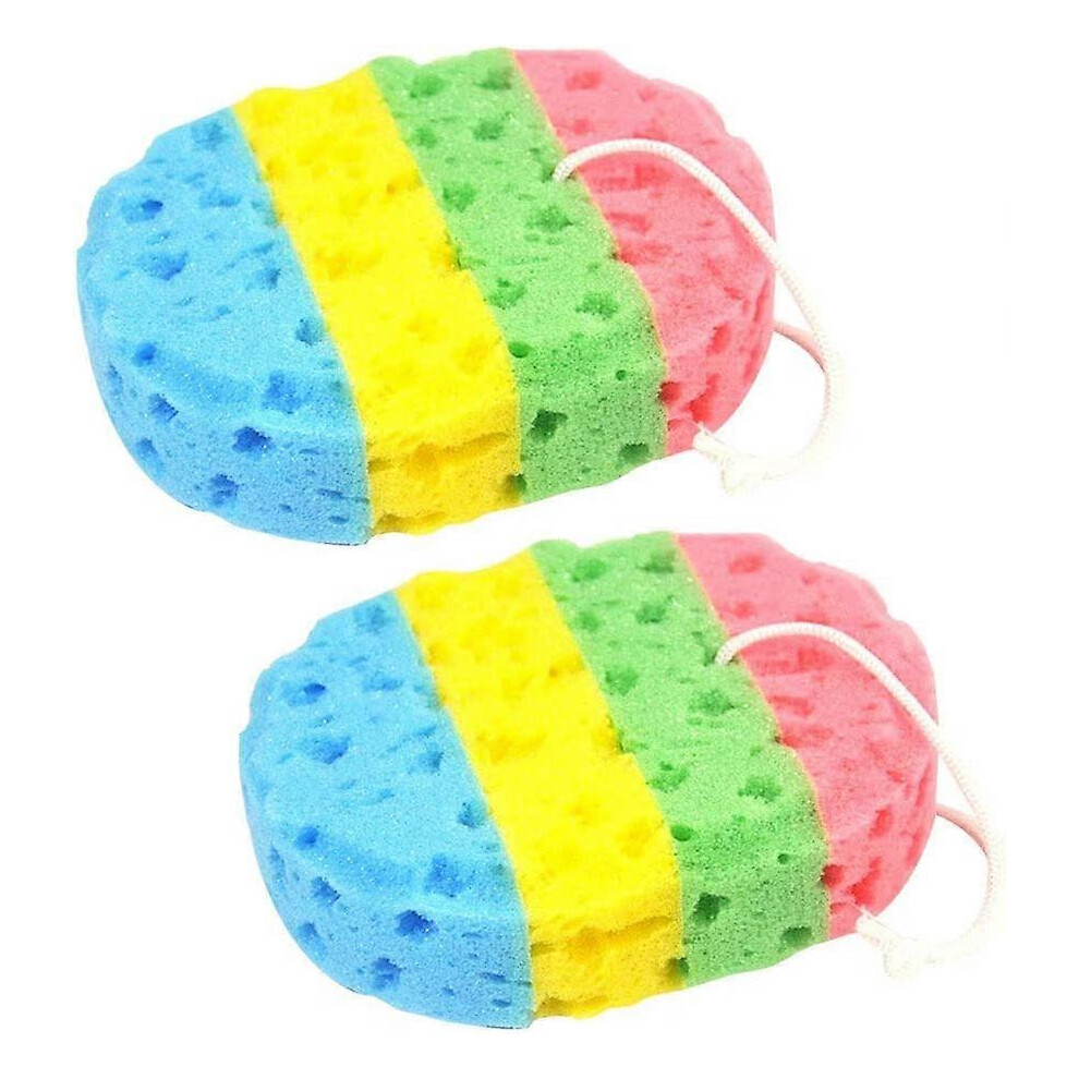 Household toilet four -color oval seaweed bath cotton (16*13cm) 2 pieces (D-583-A)