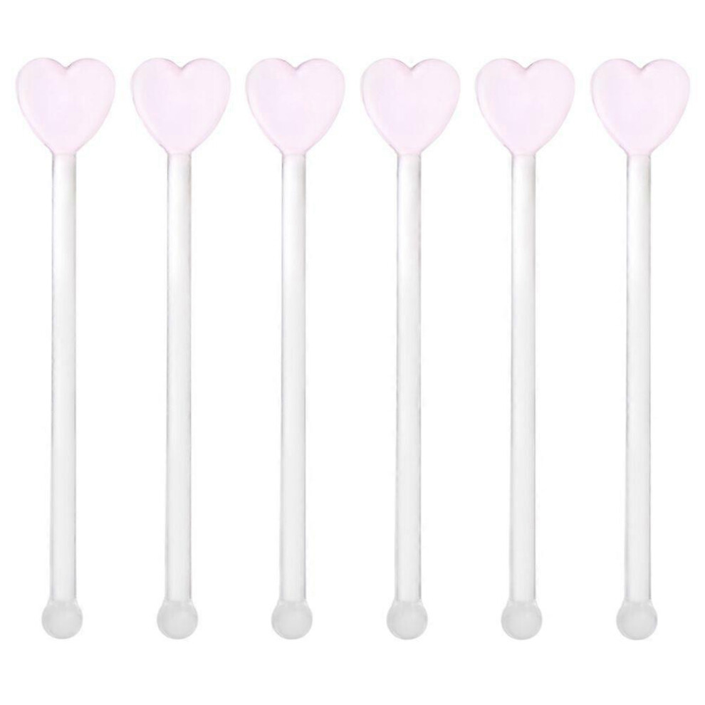 Kricely (As Show, One Size) 6Pcs Transparent Glass Stirring Sticks Decorative Cocktail Wine Stirrers Wine Decors