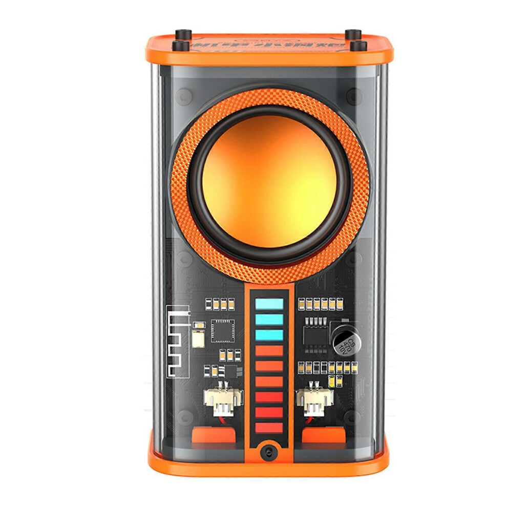 (Orange, One Size) Transparent Mecha Wireless Tooth Speaker | Portable-Tooth-Speaker With Led Light, Stereo Sound, 12H Playtime | Portable Wir Blue 6900277220528