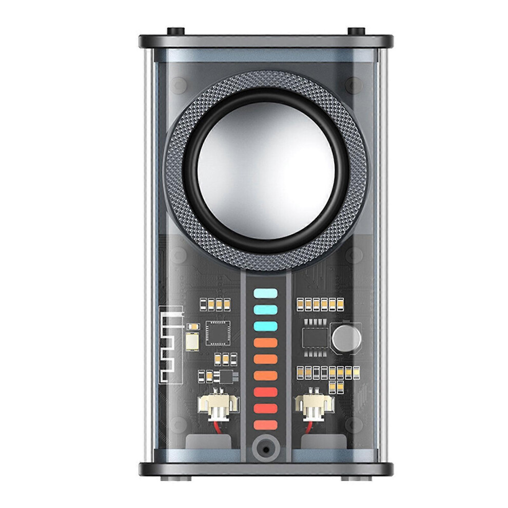 (Black, One Size) Transparent Mecha Wireless Tooth Speaker | Portable-Tooth-Speaker With Led Light, Stereo Sound, 12H Playtime | Portable Wire Blue 6900277220511