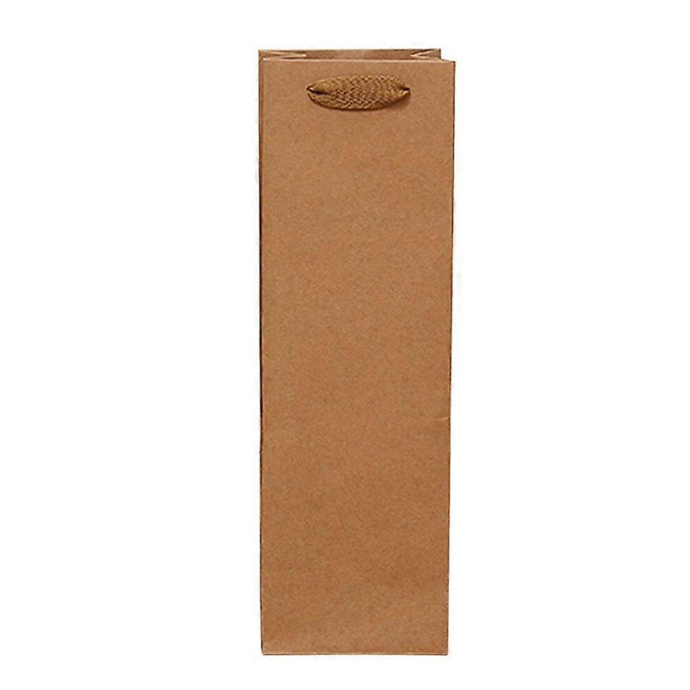 Kricely Red (As Show, One Size) 12Pcs Kraft Paper Wine Hand Bag Wine Drinks Packing Bag Storage Bag (Single-Vessle 11*9*35)