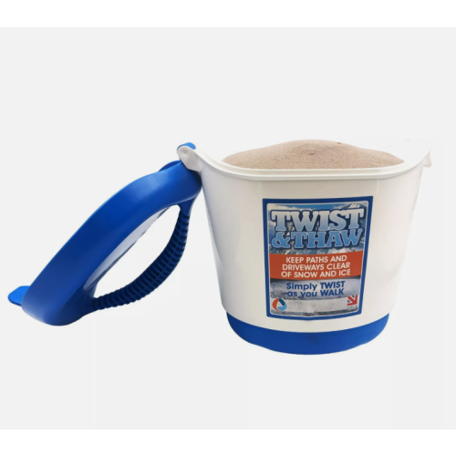 Salt Grit Spreader Hand Held Rock Salt Thaw Path Clear Large Fertilize 2