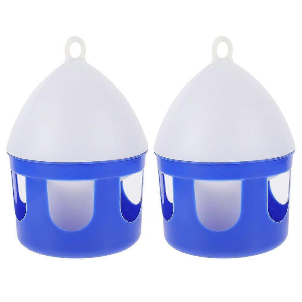 Kricely (As Show, One Size) 2Pcs Bird Water Feeder Household Quail Waterer Reusable Plastic Bird Waterer Bird Accessory