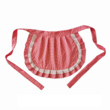 (Watermelon red, One size) 2025 New Upgrade Ladies 50's Half Waist Apron Pinny Retro Vintage Style Frilly Waitress 40% off