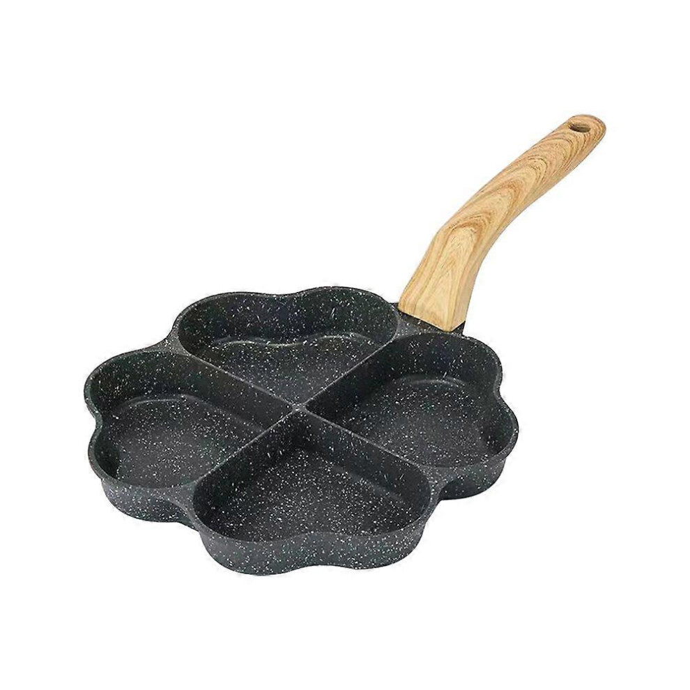 Kricely (As Show, One Size) Household Prying Pan Multi-Function Pancake Pan Wooden Handle Egg Frying Pan Frying Accessory
