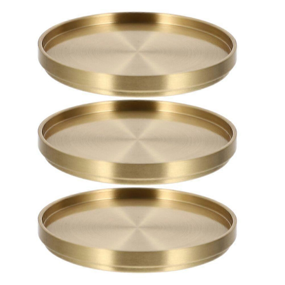 Kricely (As Show, One Size) 3Pcs Copper Coaster Water Mug Coaster Table Cup Mat Decorative Coaster Water Cup Coaster