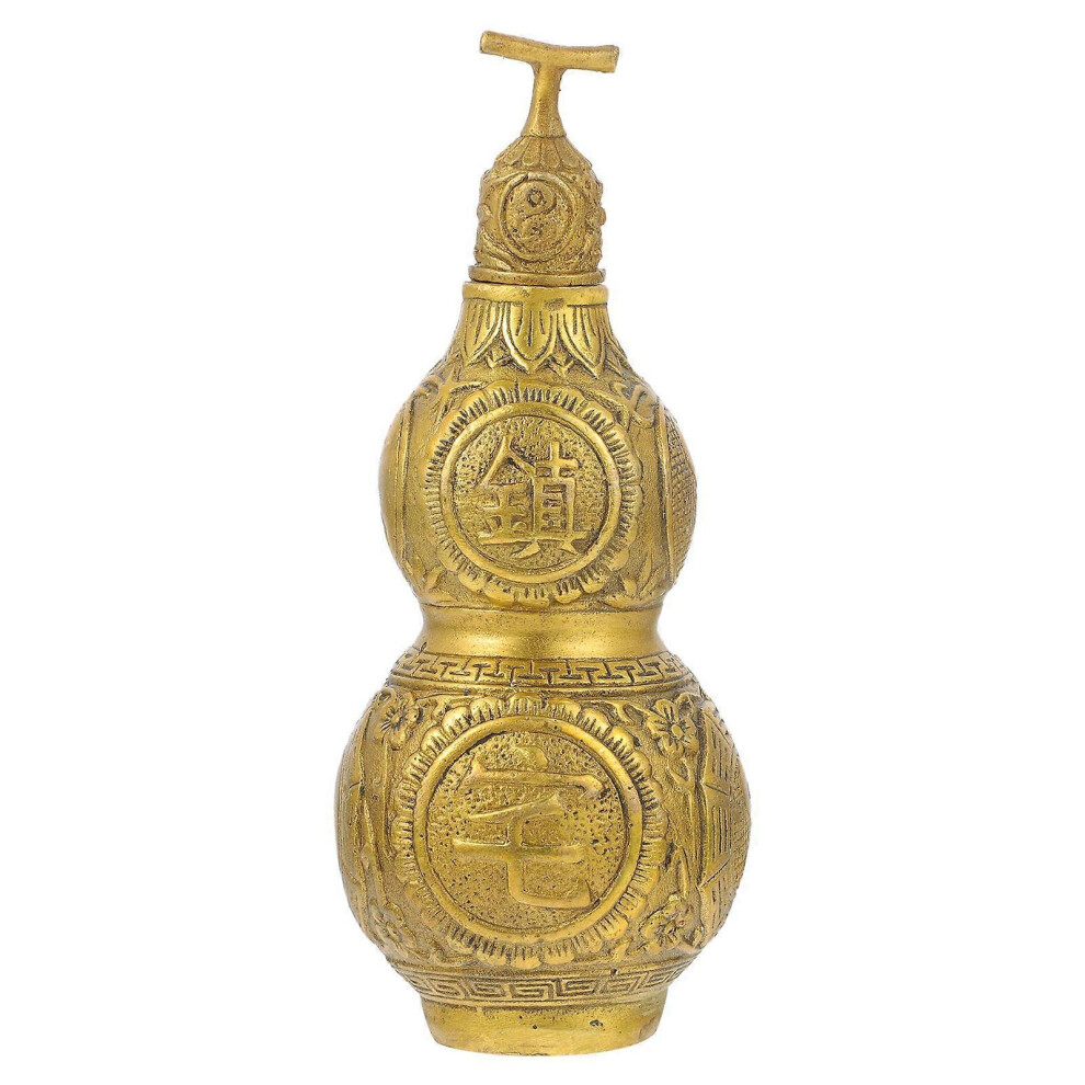 Kricely (As Show, One Size) Copper Gourd Decor Home Gourd Adorn Copper Cucurbit Home Desktop Adornment