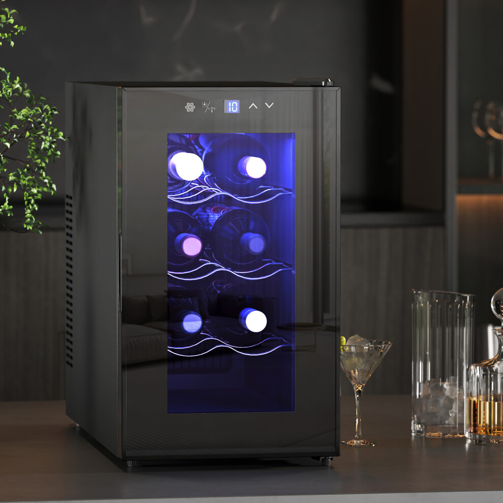HOMCOM Freestanding Wine Cooler Fridge with 8 Bottle, 21 Litre Capacity