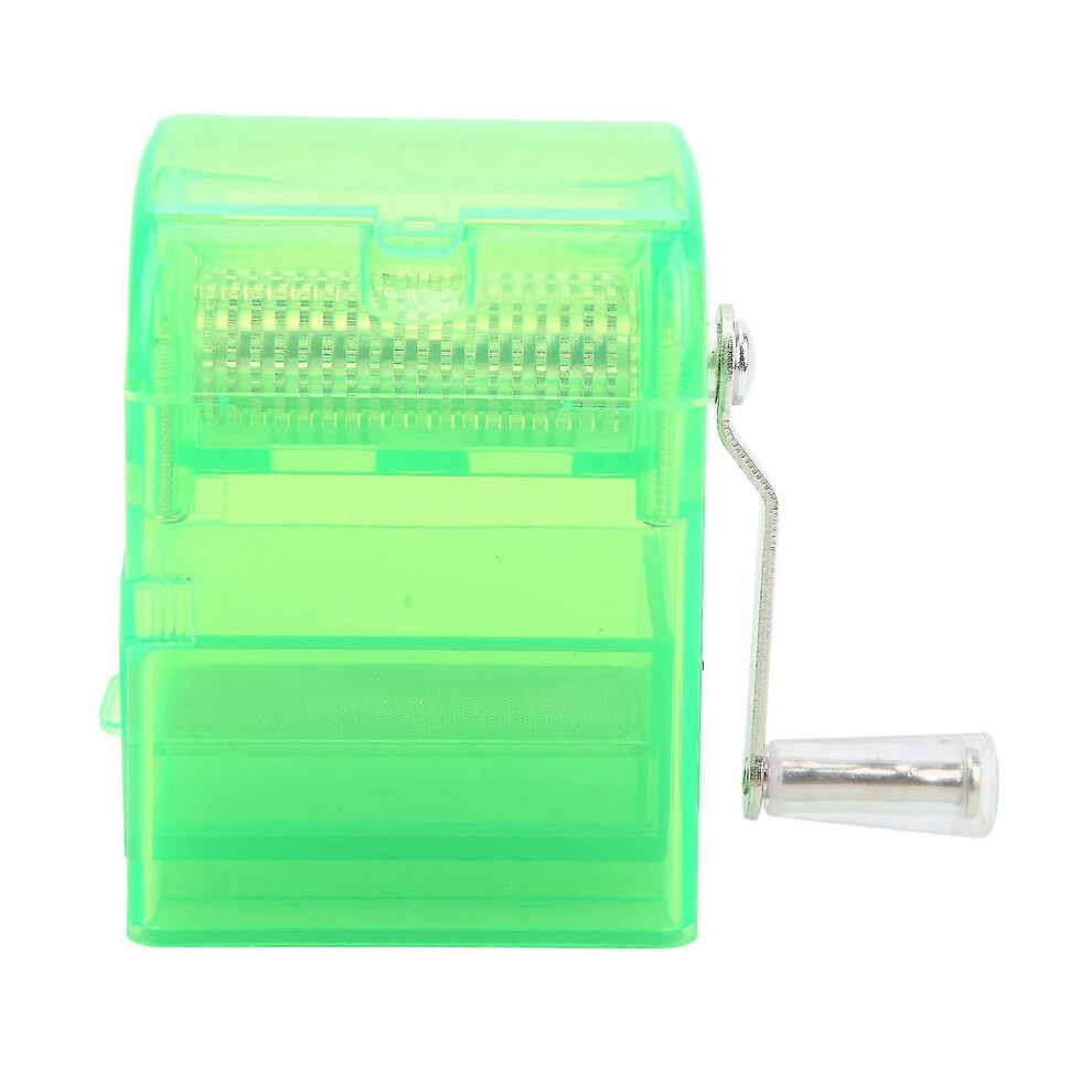 Hand Crank Tobacco Grinder - Plastic Cigarette Crusher Mill As Green