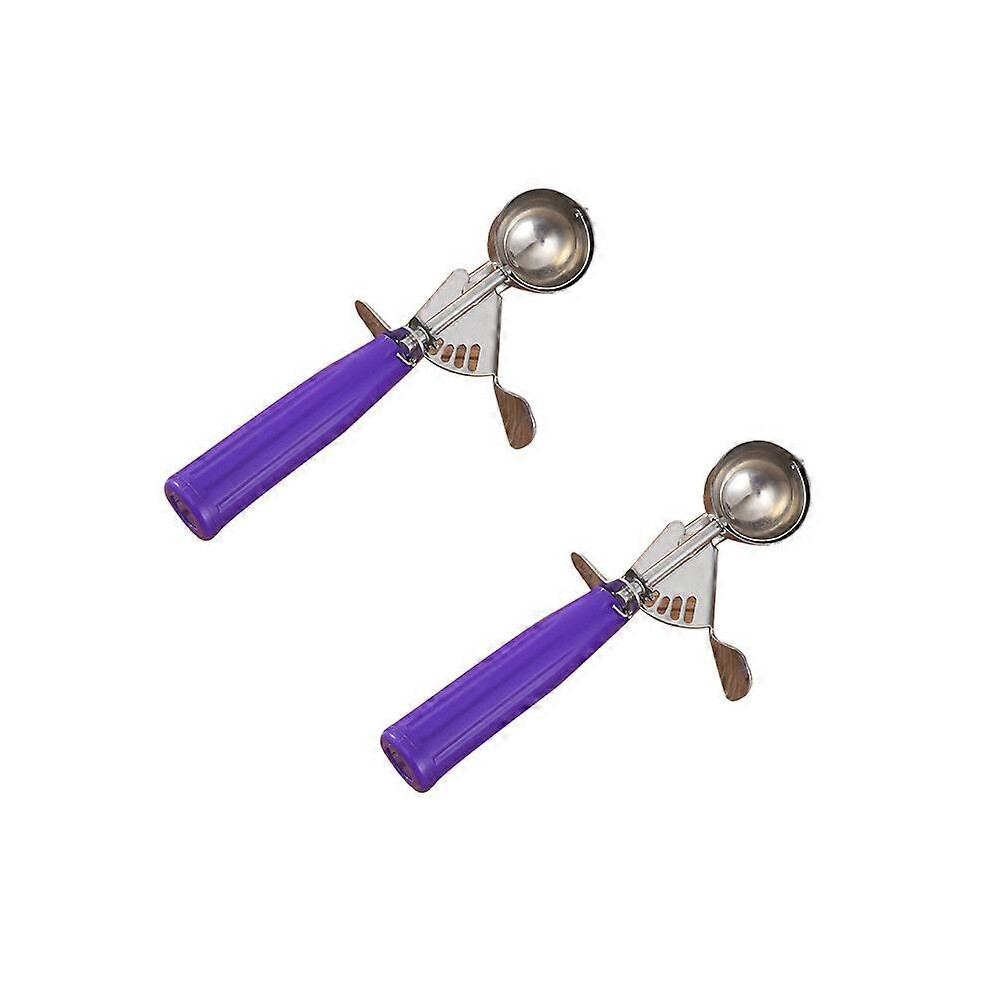 (Purple(1 OZ)) 2PCS Portion Scoop , Cookie Scoop, Food Scoop - Portion Control Stainless Steel