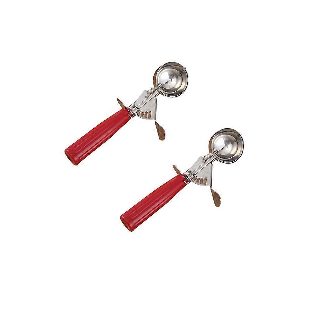 (Red(1.4 Oz)) 2Pcs Portion Scoop Cookie Scoop, Food Scoop - Portion Control Stainless Steel Red