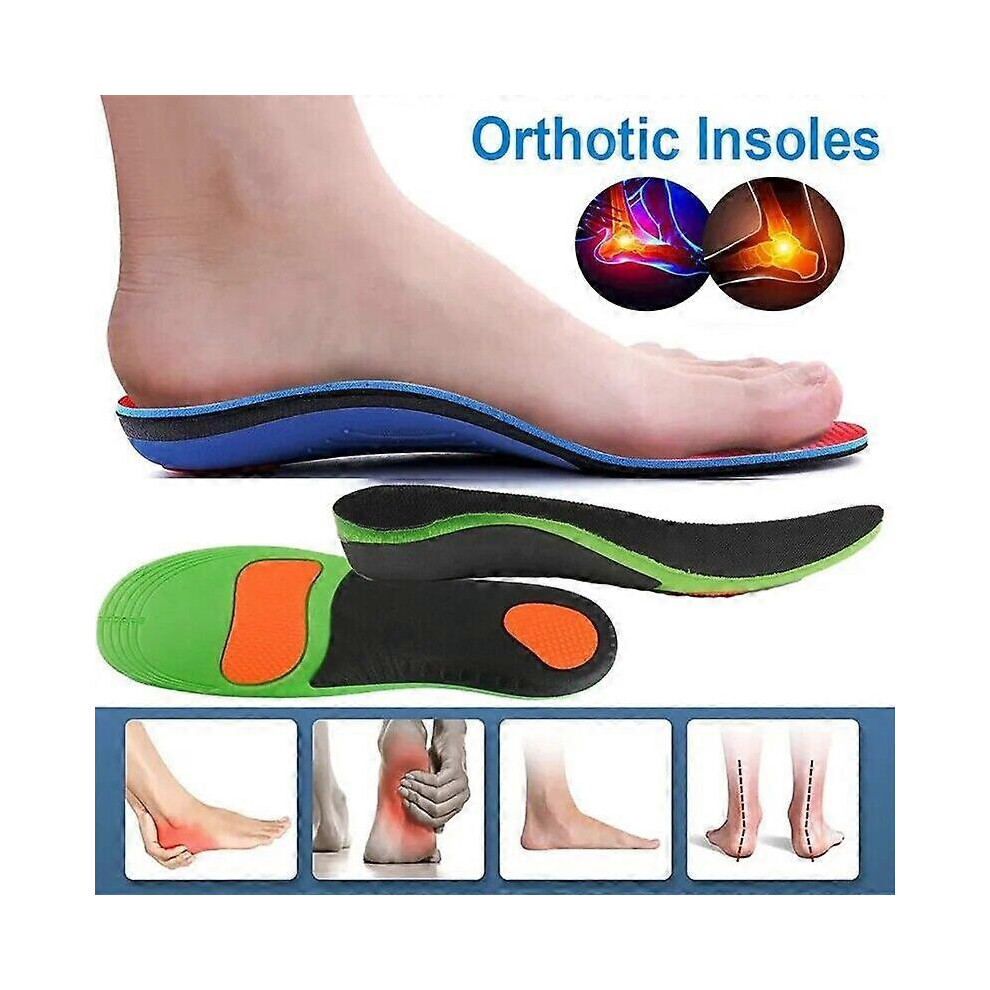 (green 35-40) Orthopedic Insoles Arch Support Shoe Insert Heel Pain Relif Plantar Fasciitis