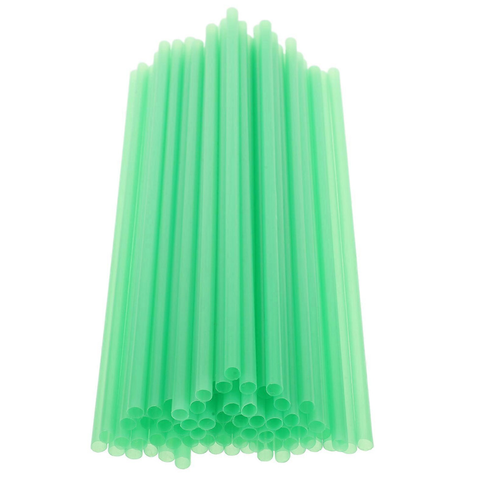 Kricely Green (As Show, One Size) 200 Pcs Plastic Straws Disposable Flat Mouth And Straight Drinking Straws Smoothie Drink Straws For Wedding Birthday Party Favors