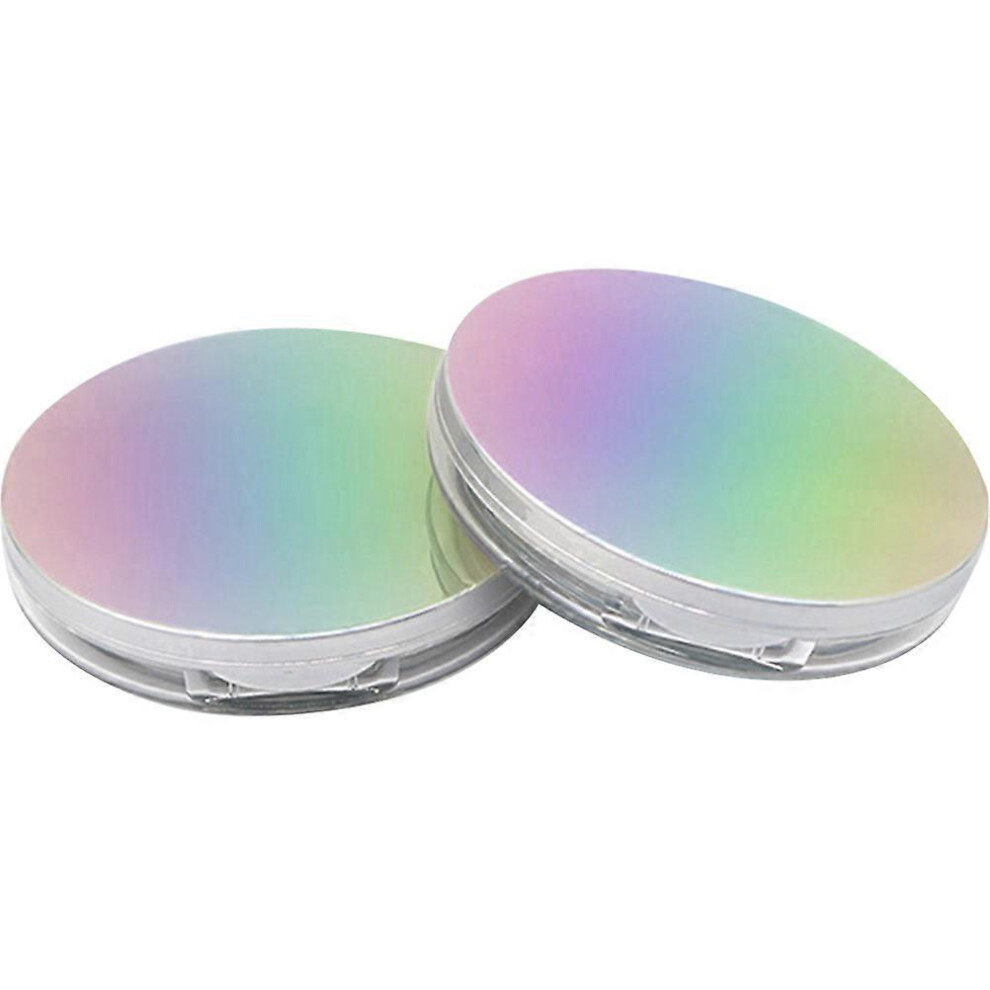 Kricely (As Show, One Size) 2Pcs Empty Loose Powder Box Refillable Loose Powder Cases With Powder Puffs