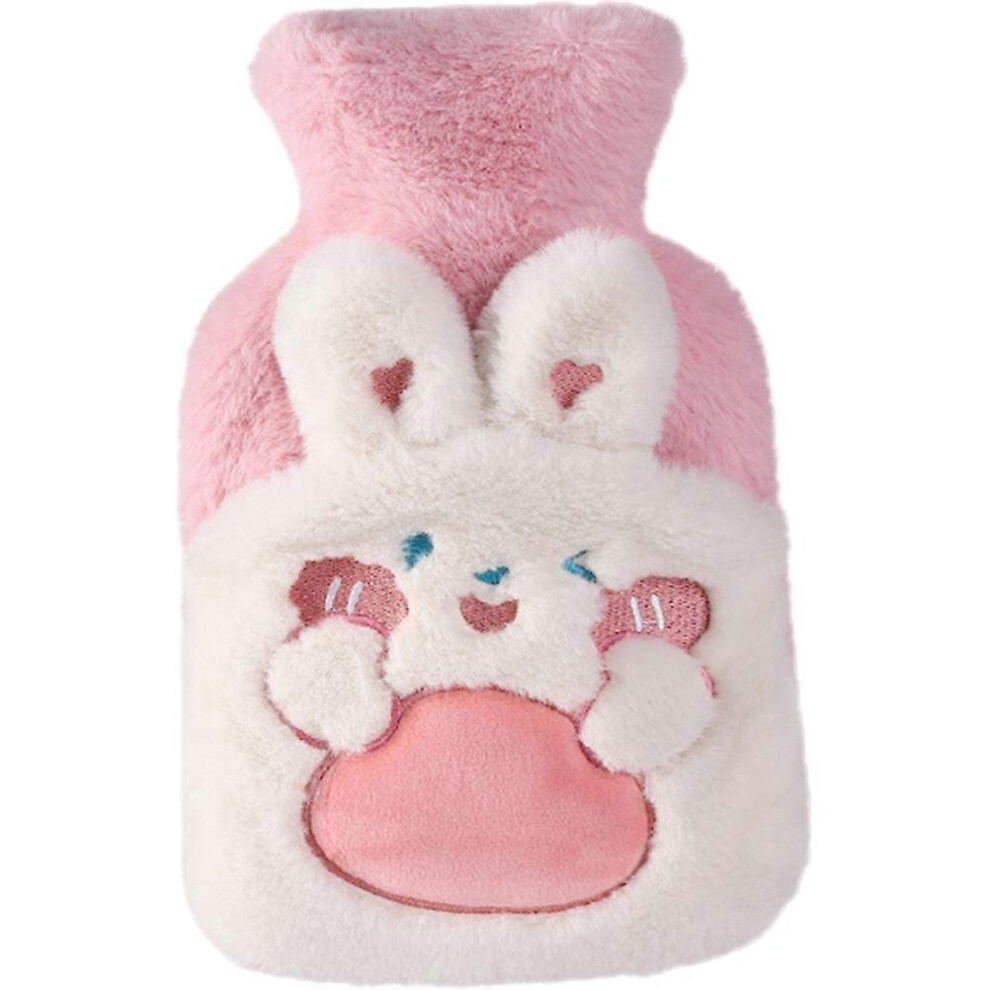 Kricely (As Show, One Size) Refillable Hot Water Bag Detachable Hot Water Bag Winter Hot Water Bag With Plush Cover