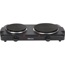 2500W Portable Hob with Double Hotplates and Thermostat Control, Mini Hot Plate Hob Stove, Adjustable Temperature, 155mm and 185mm Dual System