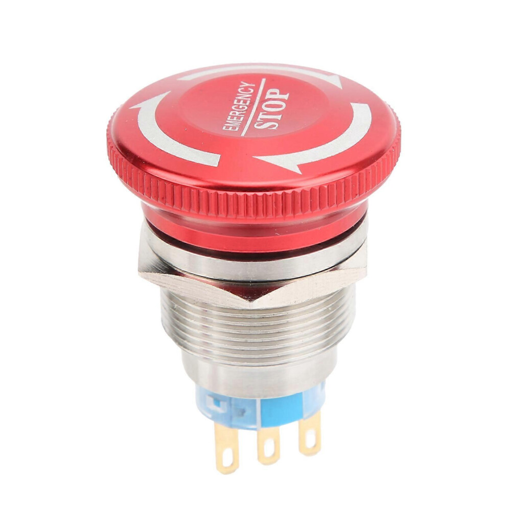 22mm Waterproof Emergency Stop Push Button: Self-Lock, Mushroom Head, 3-Pin Switch