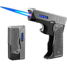 2 In 1 Lighter, Foldable Dual Arc Lighter And Butane Refillable Jet Flame Windproof, Electric Usb Rechargeable, Cool Folding Lighter Gift for Men, But