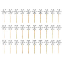 (White, One size) 30pcs Christmas Dessert Toppers Snowflake Cake Decoration Christmas Cupcake Topper