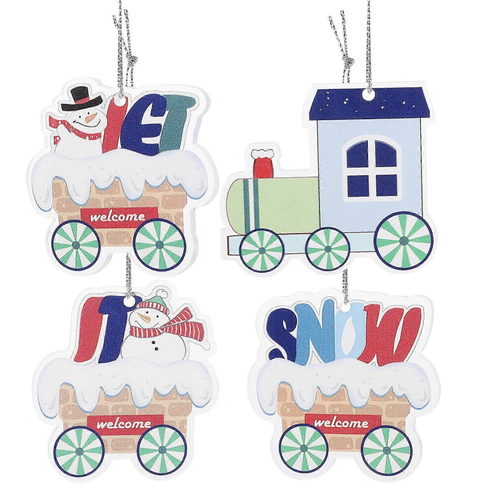 Kricely (6.00X5.40x0.50cm, Blue) 4Pcs Lovely Christmas Tree Hanging Decoration Lovely Xmas Themed Hanging Ornament Party Favor